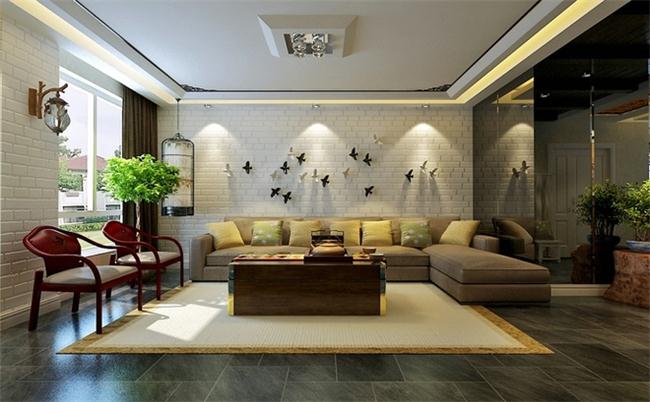 新中式風格別墅客廳效果圖 別墅設計之家四合茗苑作品