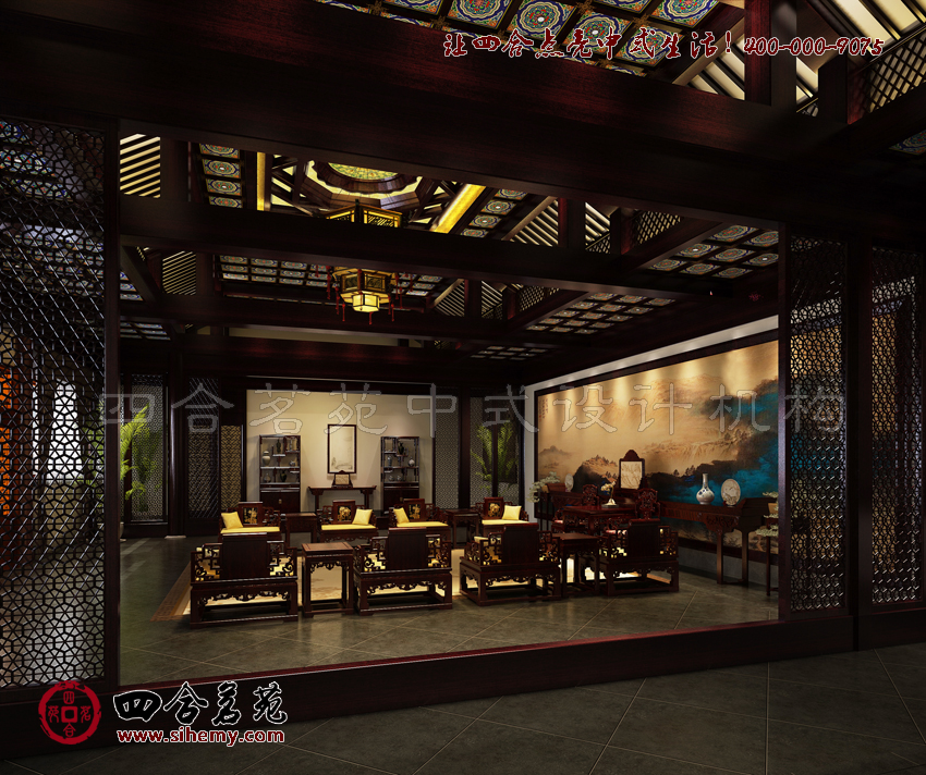 點染古典的裝飾筆觸 四合院別墅設計室內