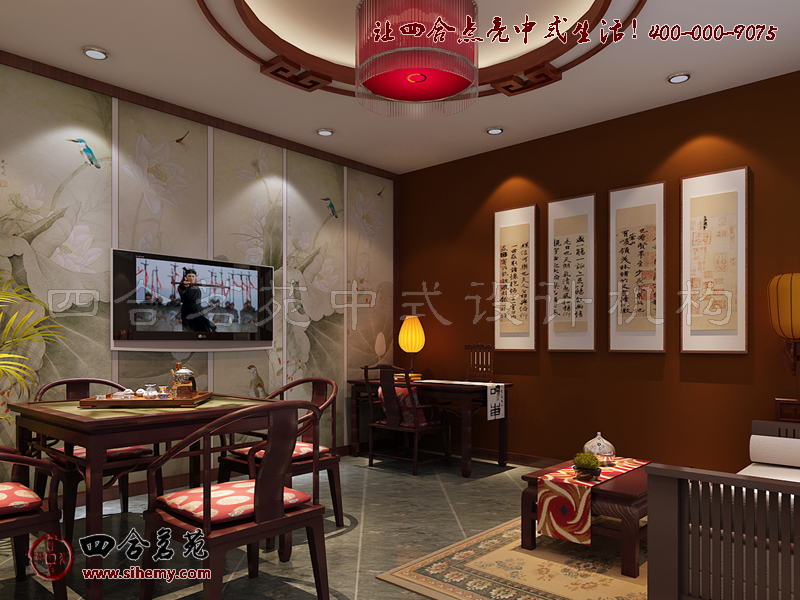 書(shū)畫(huà)雋永點(diǎn)染尊貴典雅的空間體驗(yàn) 新中式四合院古典茶樓裝修設(shè)計(jì)包間